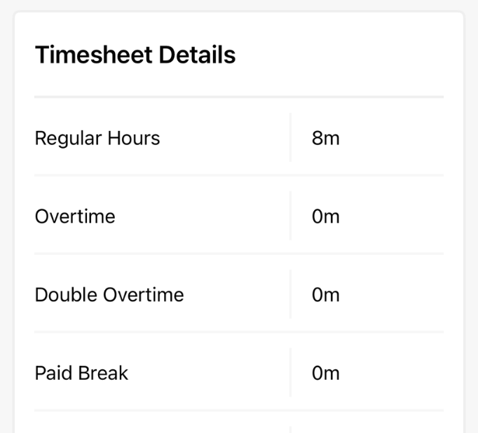 Atto Timesheet details