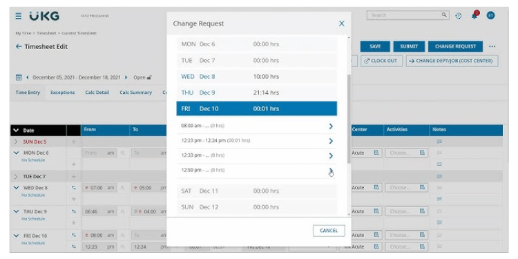 Kronos UKG Screen