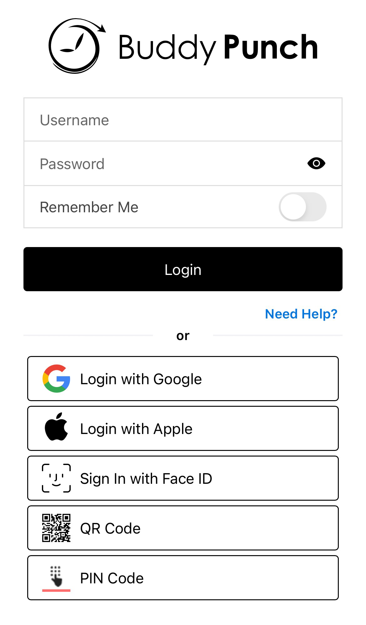 Buddy Punch Mobile Sign Up Form