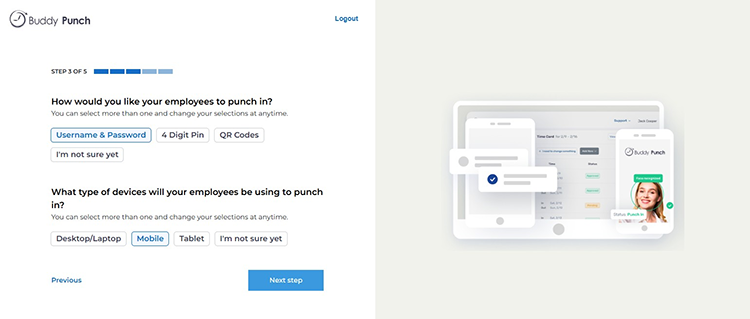 Buddy Punch Sign Up Form