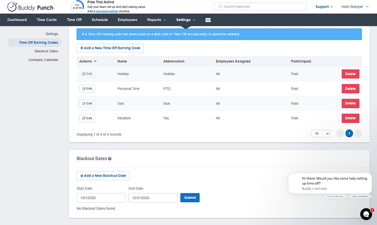 Buddy Punch Time Off