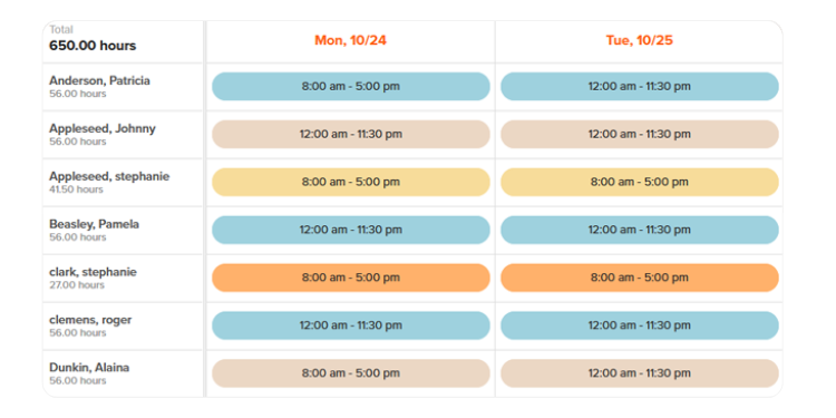 OnTheClock Scheduling App Screenshot